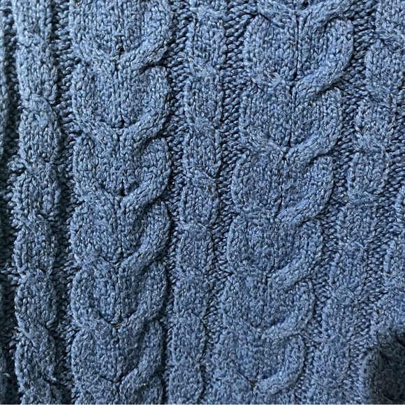 Vintage Y2K American Eagle Cobalt Blue Cable knit Sweater - Picture 5 of 6